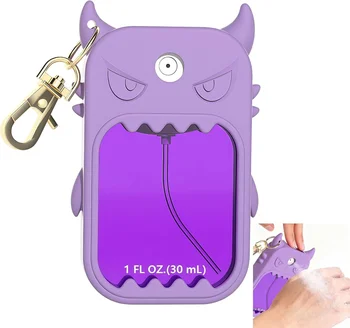 Silicone Case for Touchland Hand Sanitizer Spray 30ML , Hand Sanitizer Case Holder with Keychain, Protective Cover Accessories 1