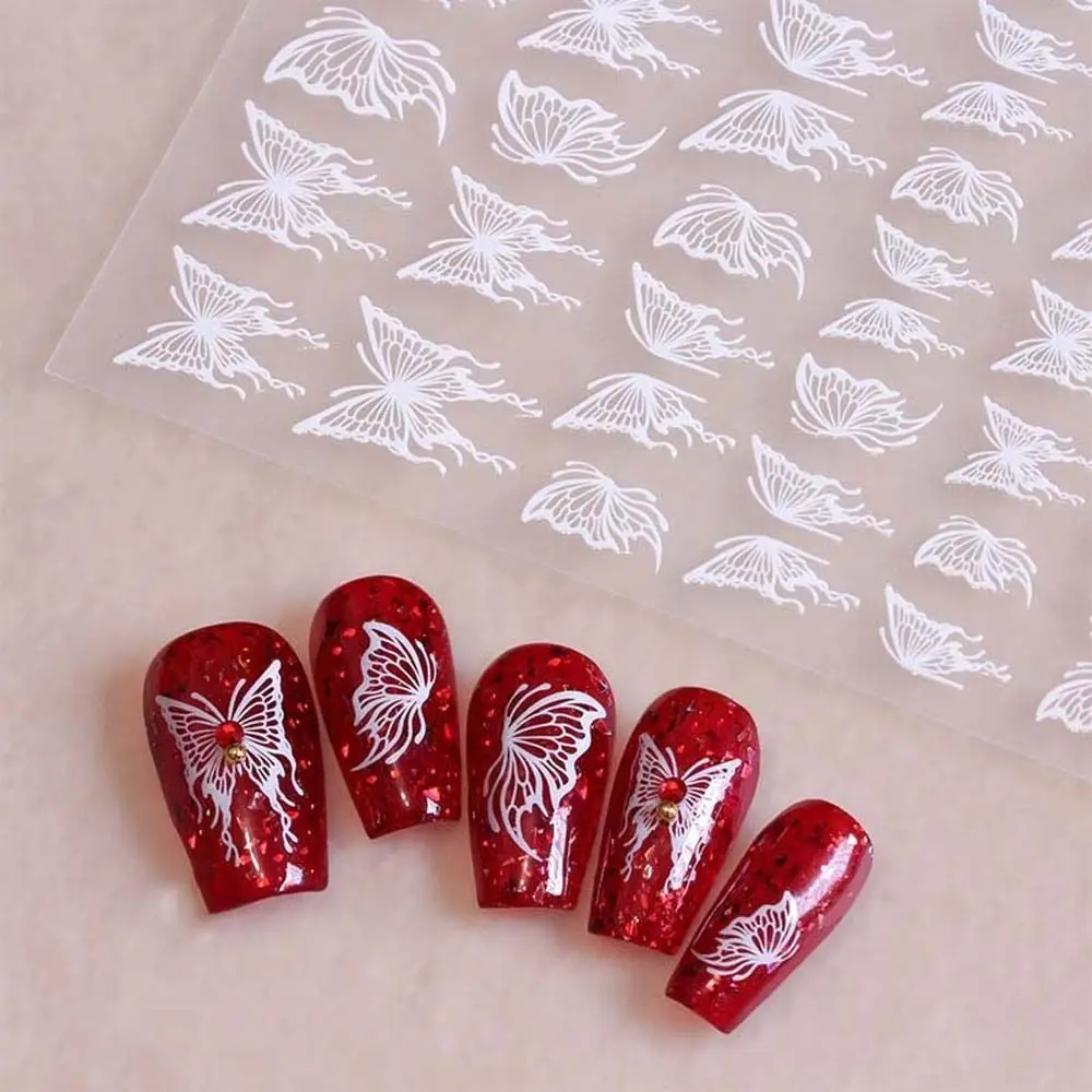 

Butterfly Self-adhesive Black White Bronzing Nail Decals Butterfly Nail Stickers Manicure Accessories Nail Art Decorations