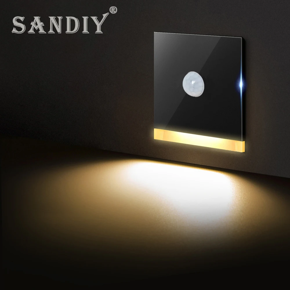 SANDIY LED 스텝 라이트 벽 램프, 모션 감지기 센서, 홈 데코, 계단, 복도, 로비, 주방용 스콘스에 내장