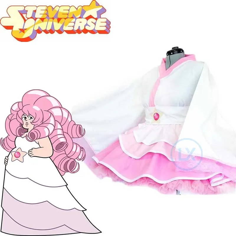 Anime Steven Universe Cosplay Costume Rose Quartz Lolita Kimono