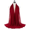 Femmes musulmanes en mousseline de soie Hijab châles écharpe Modal coton Jersey Hijabs plaine douce pour femme musulman Voile bandeau 70*180 cm islamique