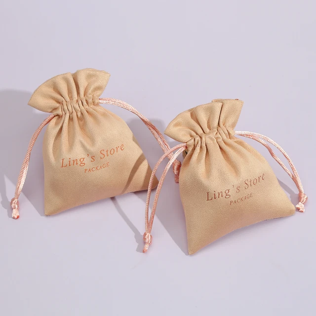 100pcs Personalized Jewelry Pouches Custom Logo Soft Velvet Drawstring Pink  Small Wedding Favor Bags Makeup Decoration Packaging - AliExpress