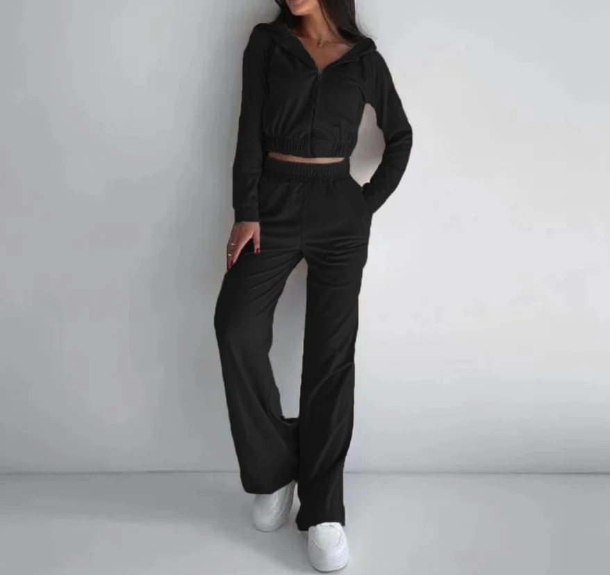 

Womens Two Piece Sets Outfit Long Sleeved Hooded Sweaterpullover Top Pants Set 2023 Autumn Winter Spring New Fashion Casual