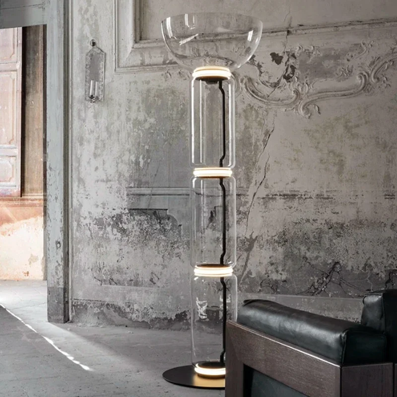 Hot Sale Nordic Room Super Slim Luxury Floor Lamp Luminous Standing Lights glass Lighting Style Modern Office