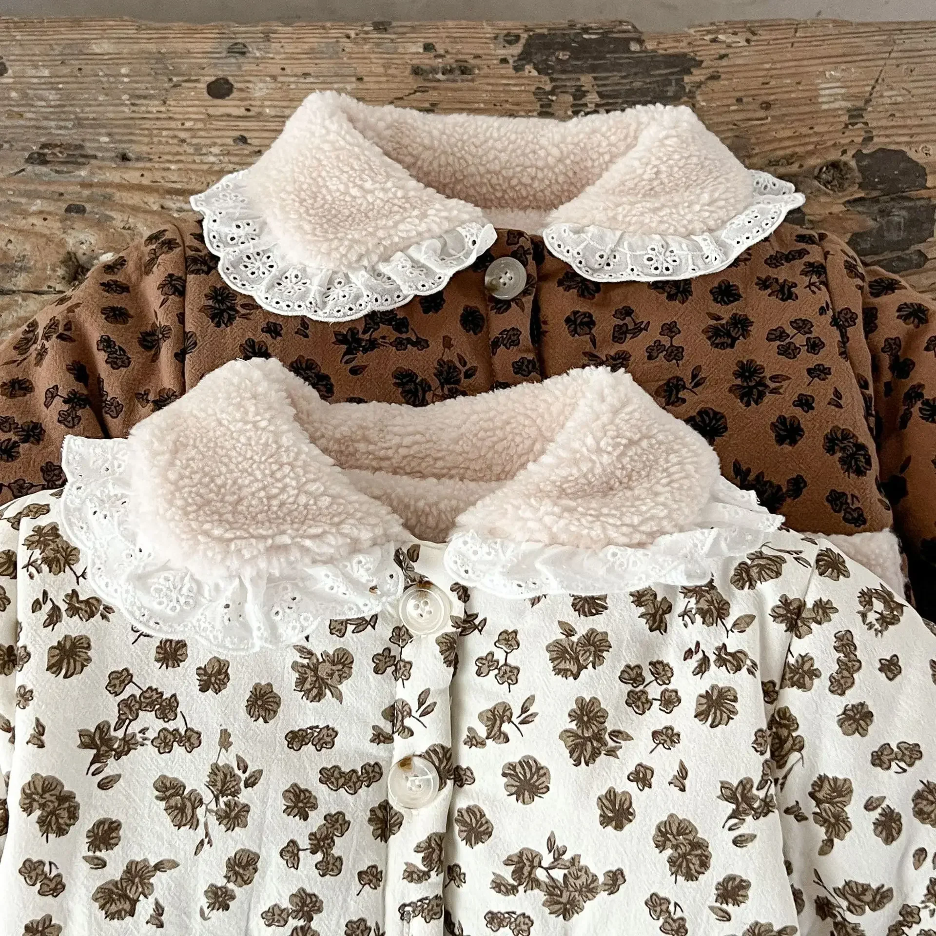 deer jonmi Korean Style Winter Newborn Baby Floral Printed Cotton-padded Coats Thicken Warm Toddlers Girls Cute Outerwear