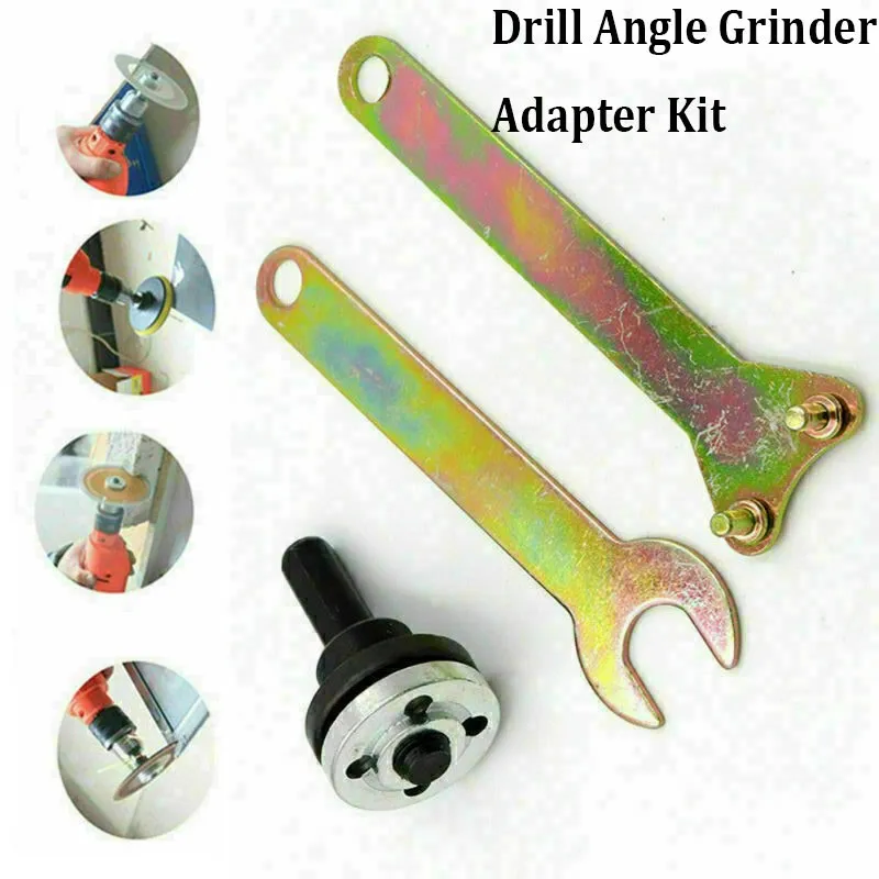 5Pcs Drill Angle Grinder Mandrel Adapter Disc Holder Kit Spanner Set M10/16mm Hole 5P For 10mm Above Drill Chuck Tool Parts hand taper reamer 3 13 5 16mm expanding chamfering tool reamer deburring enlarge pin hole woodworker cutting tool core drill bit