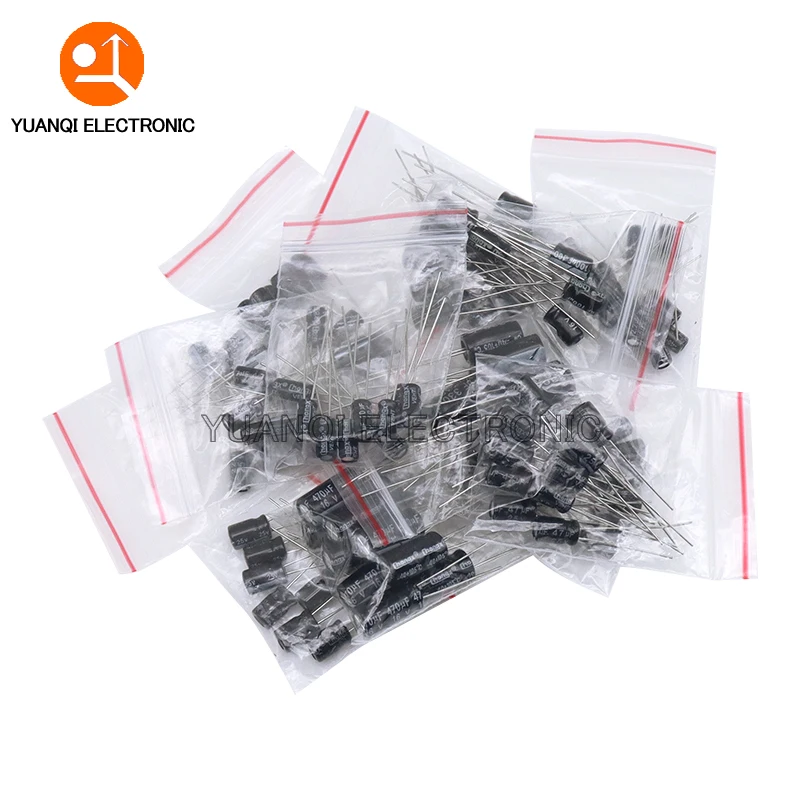 120pcs 12 value kit 1uF-470uF Electrolytic Capacitor assortment set pack 1UF 2.2UF 3.3UF 4.7UF 10UF 22UF 33UF 47UF 100UF 220UF