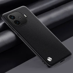 Enhanced Silicone Bumper Shockproof Phone Case Cover for Vivo IQOO Z11x (Carbon Grain)