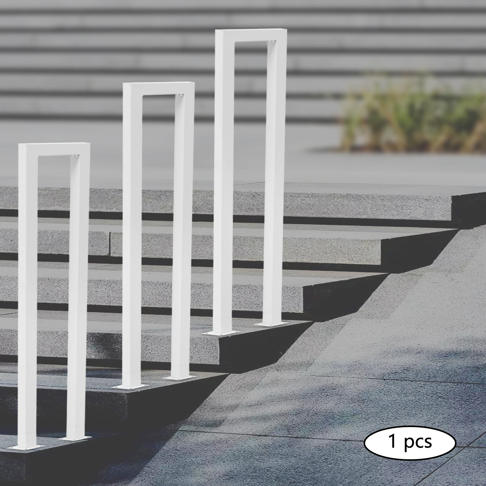 White U-shaped Handrail, Floor Standing Stair Rail for Safety, Supports Up to 66lbs, Easy to Install 5