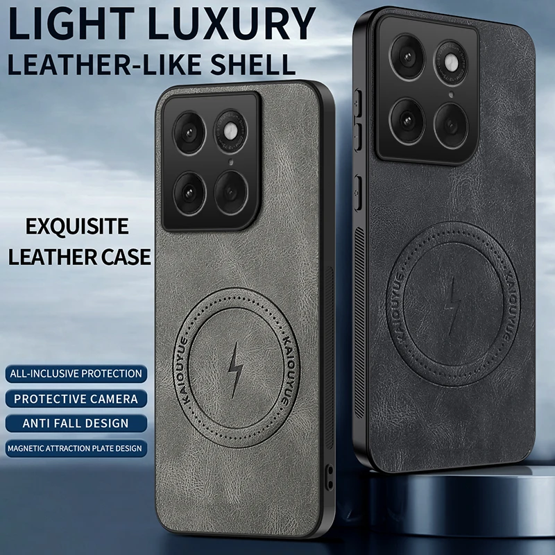 Napa-textured Magnetic Silicone Leather Back Cover Bumper Case