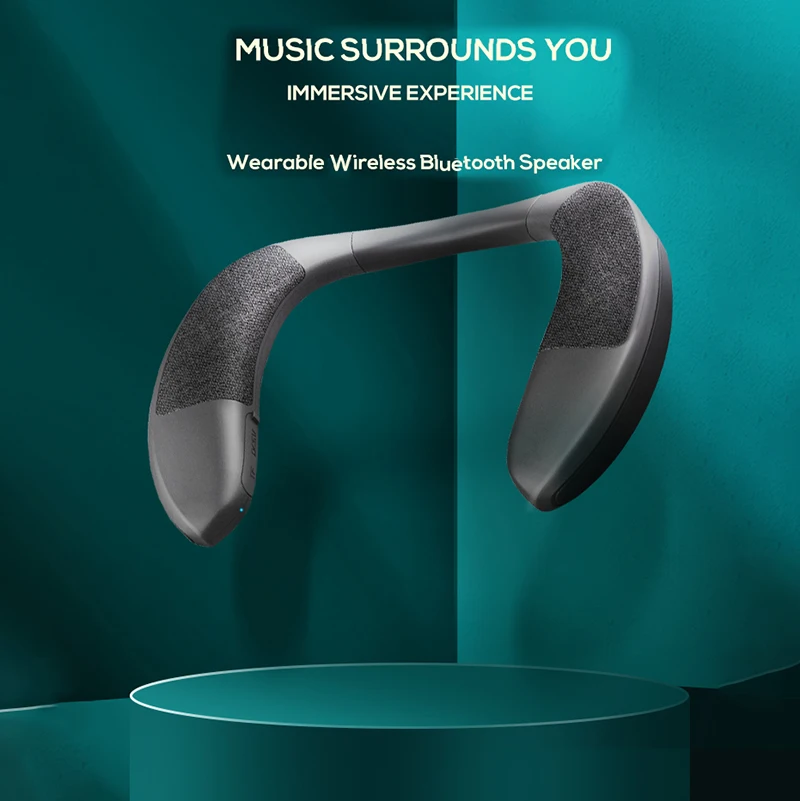 

New Wireless Neckband Speaker Wearable Surround Sound Bluetooth Neck Speakers With Microphone For TV Game, Handfree Calling Ipx4