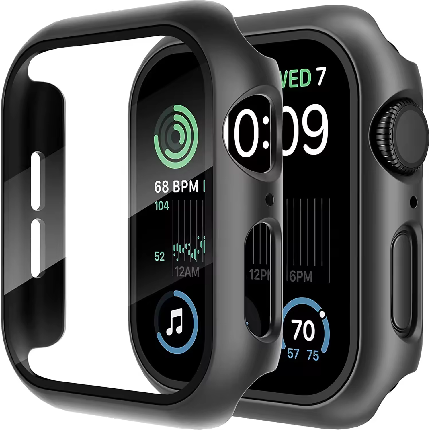 Tempered Glass+Cover For Apple Watch 11 10 9 8 7 46mm 42mm PC Bumper Screen Protector Case iWatch Series 7 6 5 4 SE3 44 40 45mm