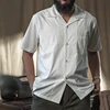 Bronson Classic Panama Short Sleeved Shirt Men's Cuban Collar Pocket Camp Shirts 1