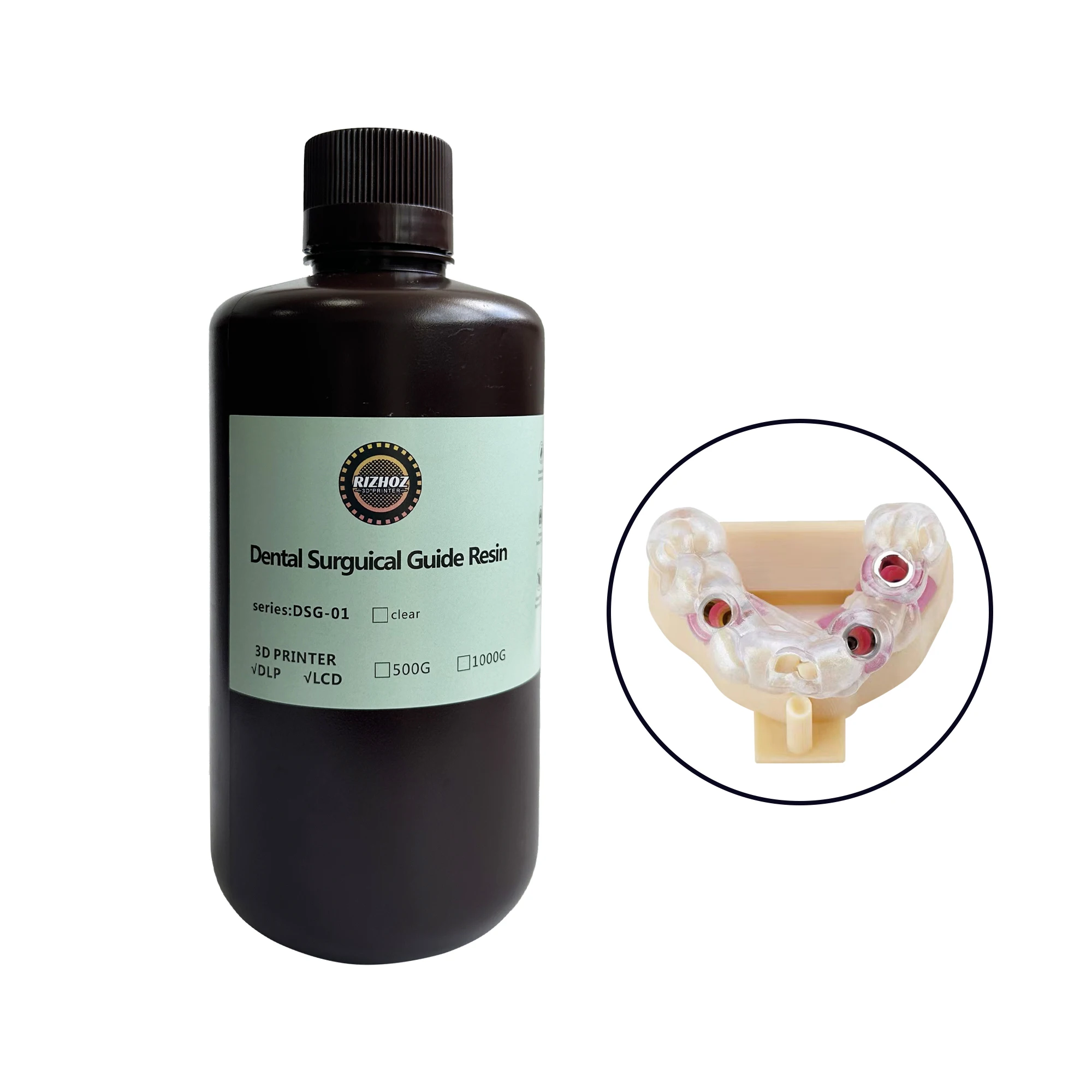 Dental Surgical Guide Resin for 3D Printer, Surgical Guide Resin for Crafting Implantation Guides 500g,1000g