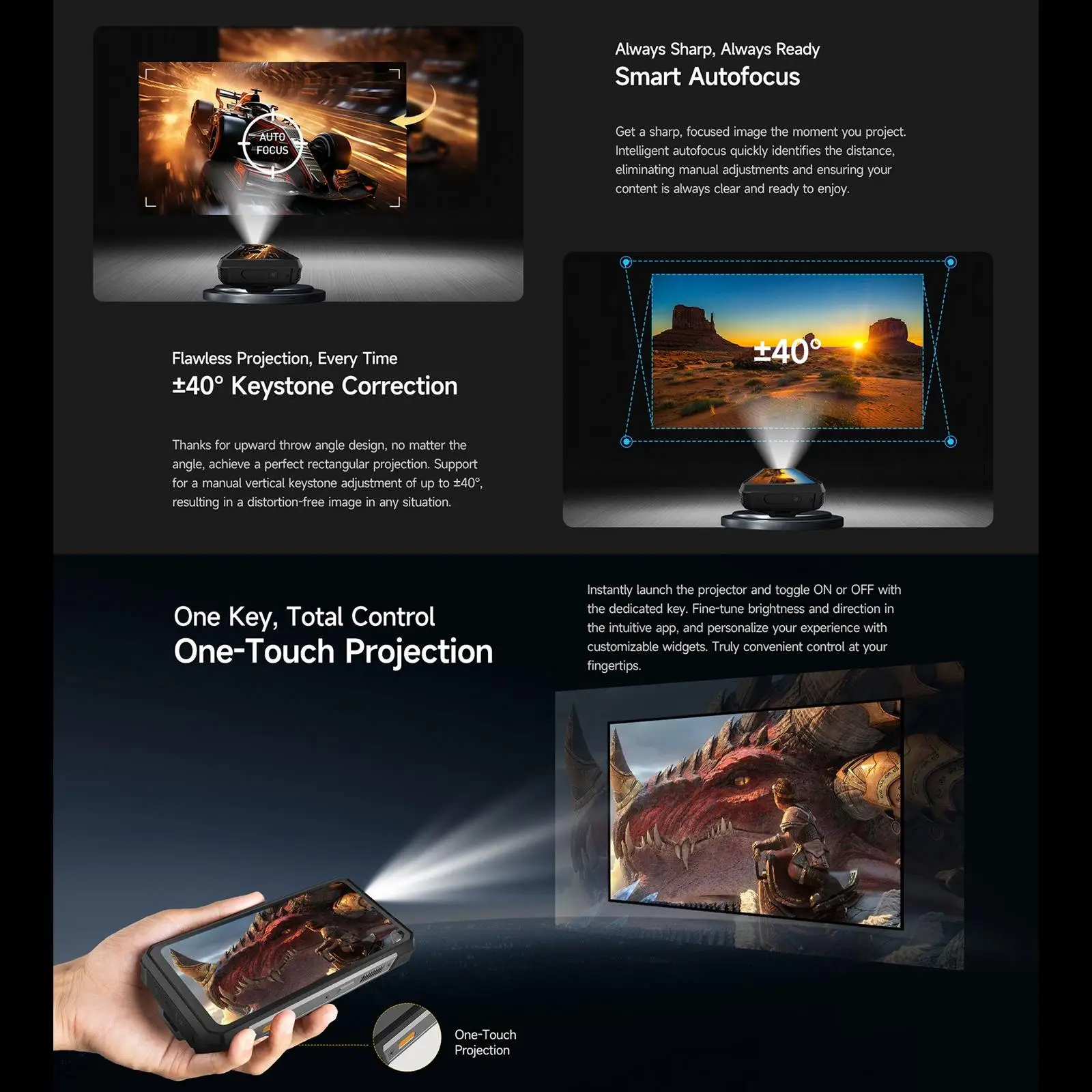 Ulefone Armor 34 Pro Rugged Phone 6.95'' 16GB+512GB Projector Night Vision Android 15 Dimensity 7300 25500mAh 5G Smartphone