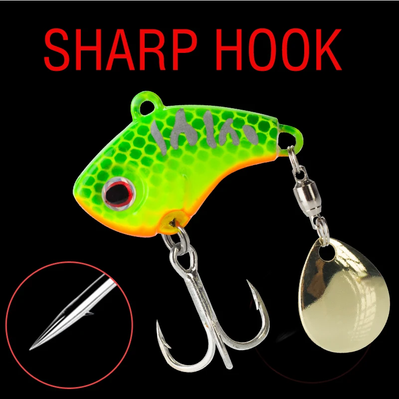 6-teiliges Set 5g/7g/10g/14g/20g Rotierende Metall-Vib-Köder, Sinkende Angelköder mit 3D-Augen, Harte Köder, Spinner, Jigging-Köder, Pailletten-Crankbait – Detail 8