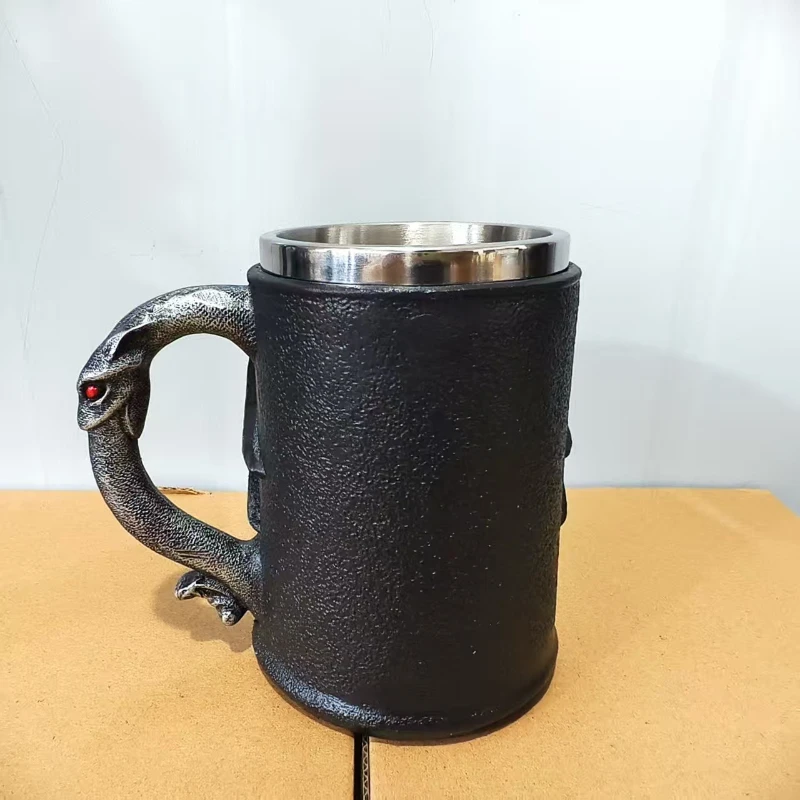 New Retro 3D Resin Mug Ozzy Osbourne The Final Bow Crafts Ornament Stainless Steel Inner Container Cup for Bar Restaurant & Home