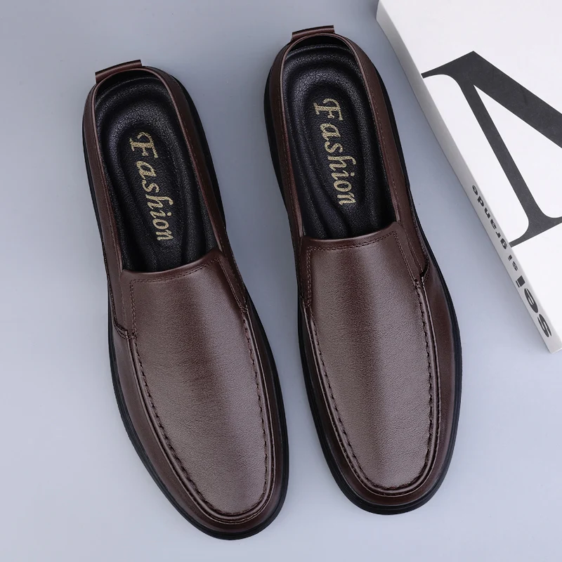 Genuine Leather Men's Loafers Handmade Casual Shoes Business Dress