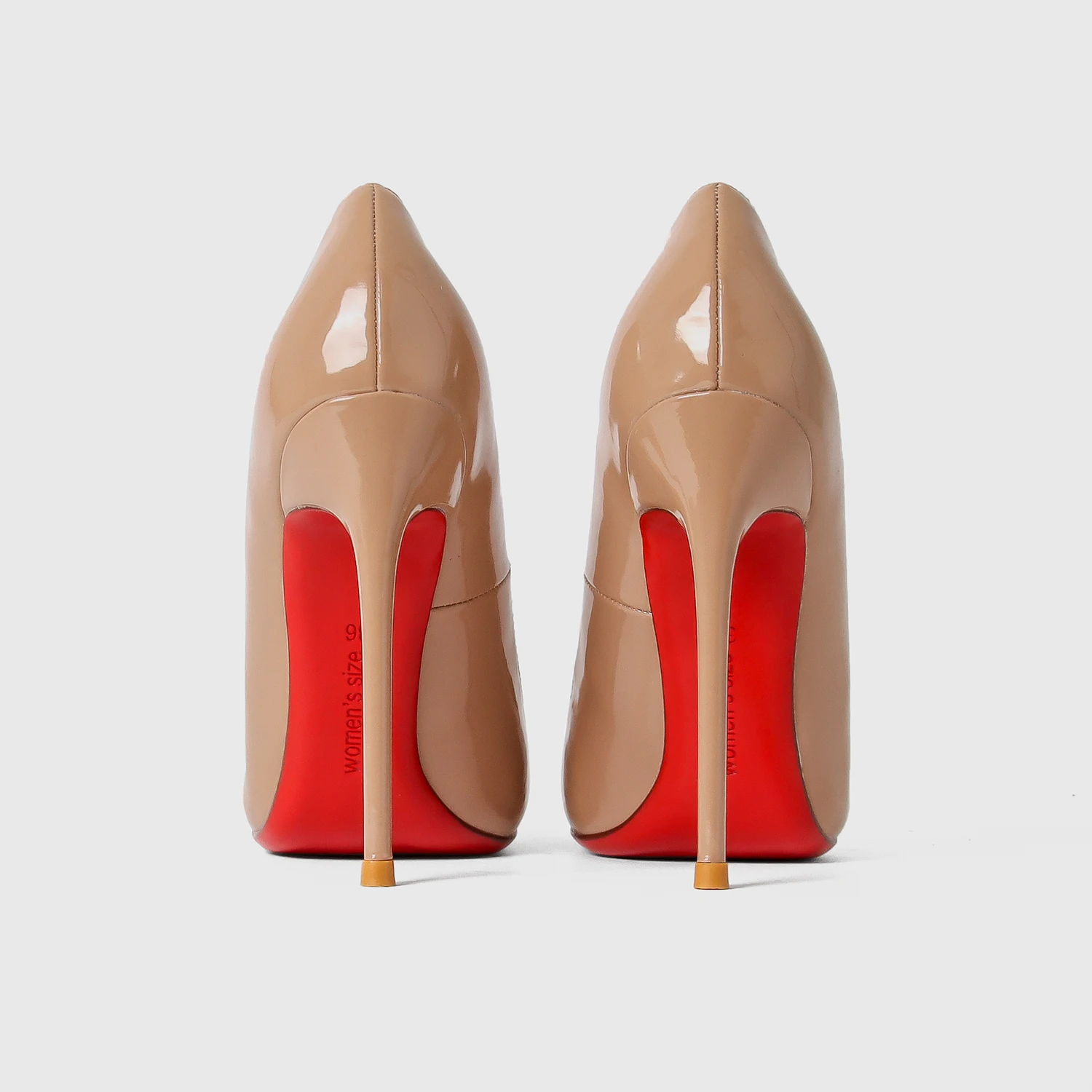 10 Cm Big Size Red Bottom High Heels Brand Pattern Leather Women