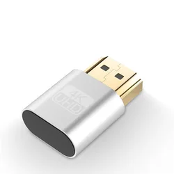 Ultra HD Dummy Plug Display Adapter - Supports 4K@60Hz & 1080p@120Hz - 1PCS (Silver)