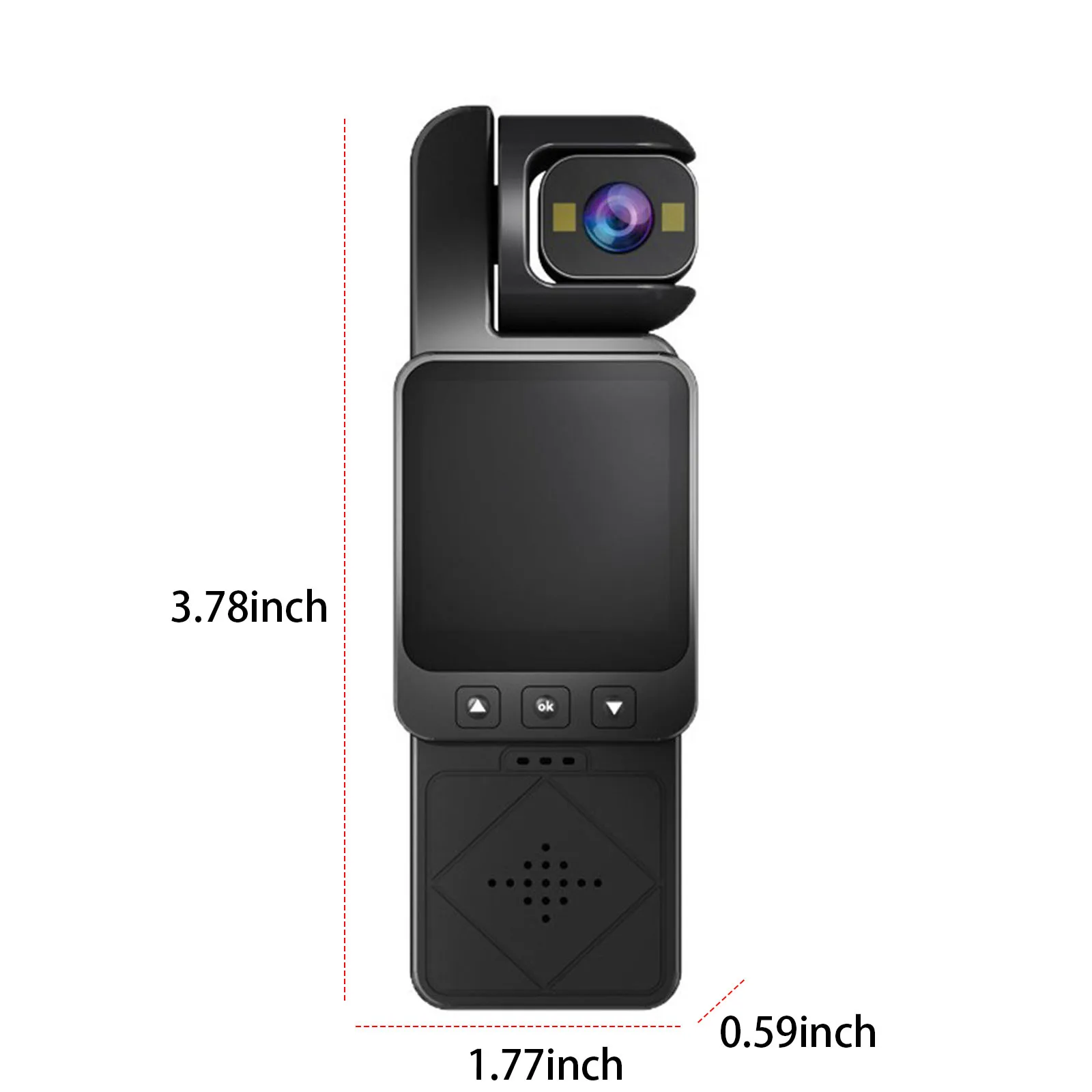 DIOSEA 1080P WiFi 야외 비디오 레코더(보조 조명 포함) 웨어러블 오디오 녹음 카메라 1.6인치 화면(사이클링 브이로그용)