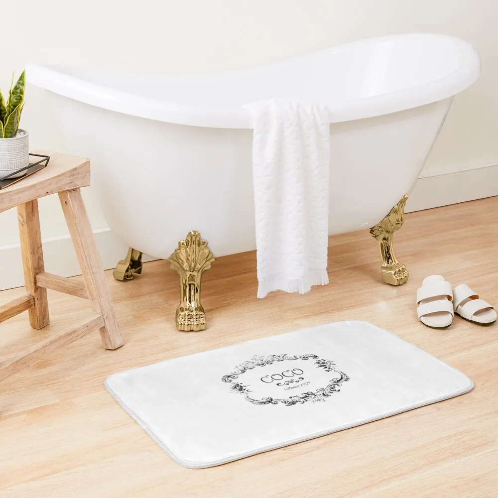

coco logo vintage old style Bath Mat House Entrance Mat Non-Slip Bathtub Mat