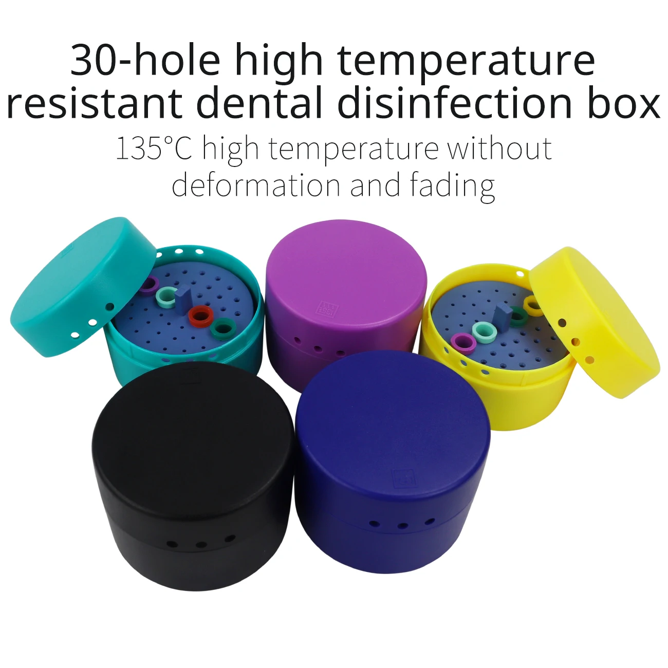 Black/purple/blue/yellow Colors Dental Sterilize Plastic 30 Holes Endo Box Endodontic Box