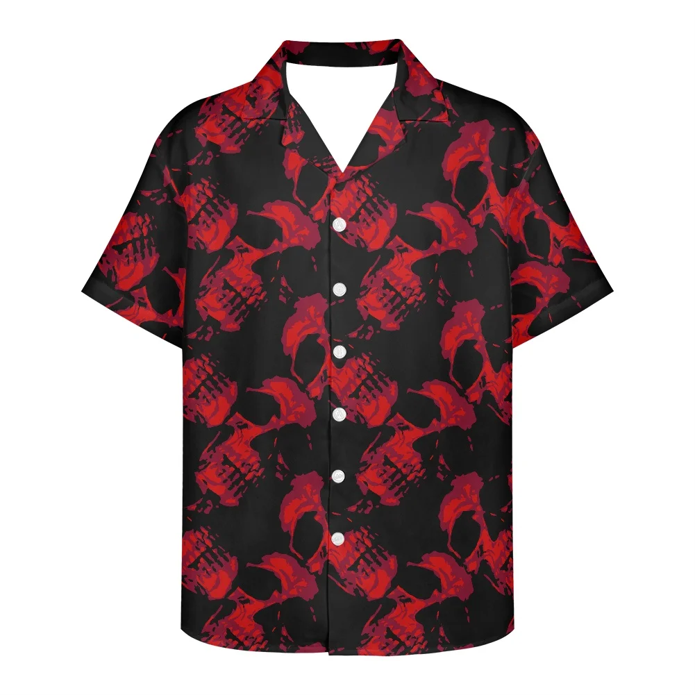 

Halloween Pattern Skull Funny Terrifying Unisex Wear 2022 Summer Hawaiian Shirt Men Women Short Sleeve Loose Breathable Top 5xl