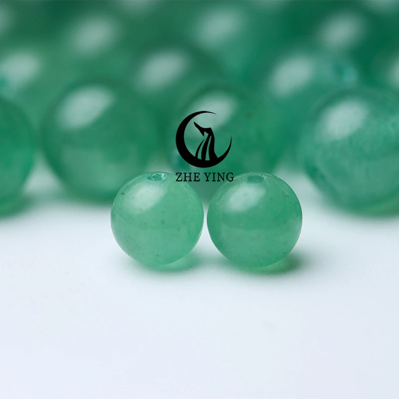 Zhe Ying Cheap Natural Green Aventurine Beads Round Loose 15