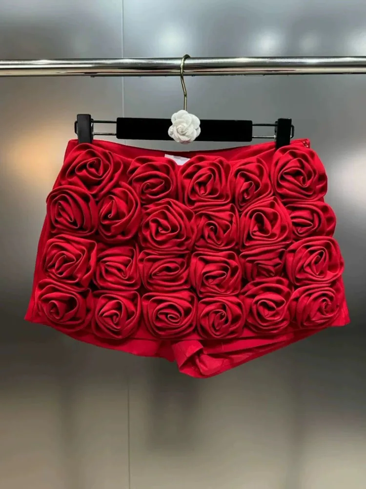 heavy-industry-3d-rose-blossom-decoration-mini-shorts-trendy-fashion-french-style-2024-new-summer