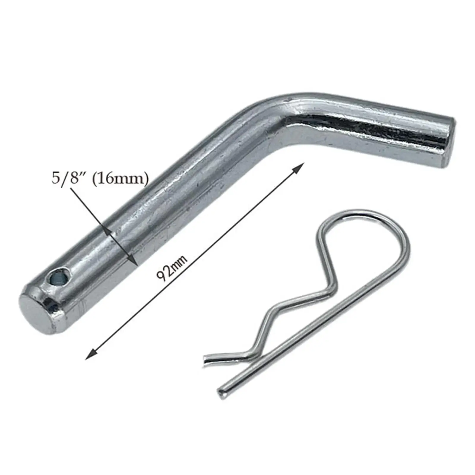 Heavy Duty Trailer Hitch Pin & Clip 5/8" Diameter Zinc Plated Trailer