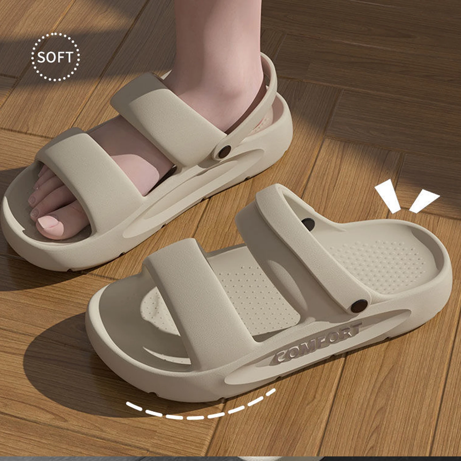 EVA Wear Resistant Thick Soled Non Slip Slippers