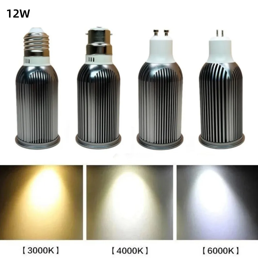 Dimmable 12W LED Spot Bulb GU10 E27 E14 B22 B15 E12 GU5.3 LED Bulbs Indoor Spotlight 110V/220V Replace Bulb Light 3 Color Choose