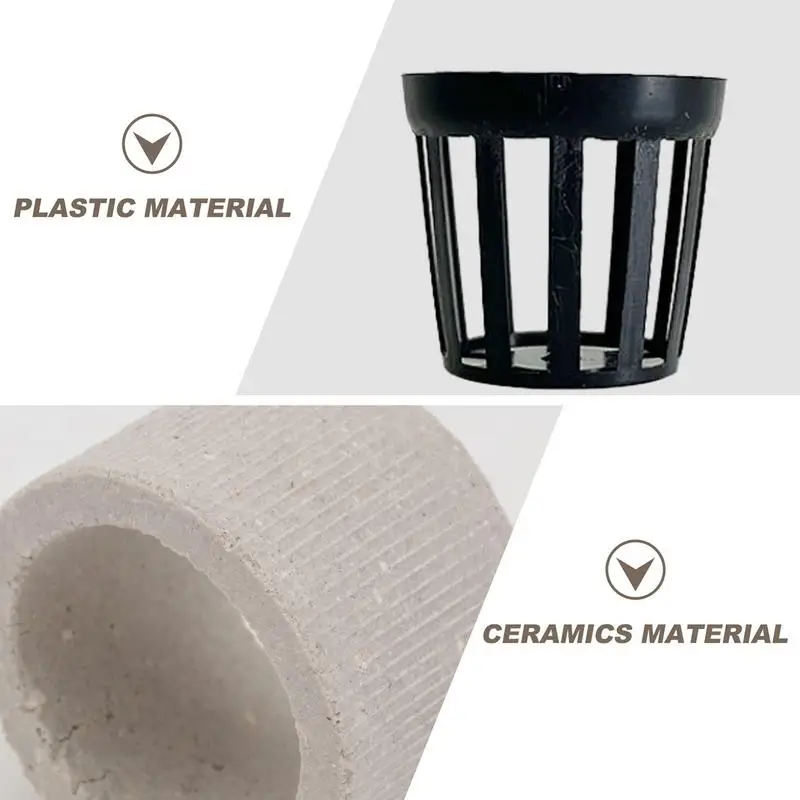Aquarium Decoration Ceramic Ring Fish Tank Plant Fixing Pot Polka Aquatic Plants Potted Planting Cup Aquarium Accessories