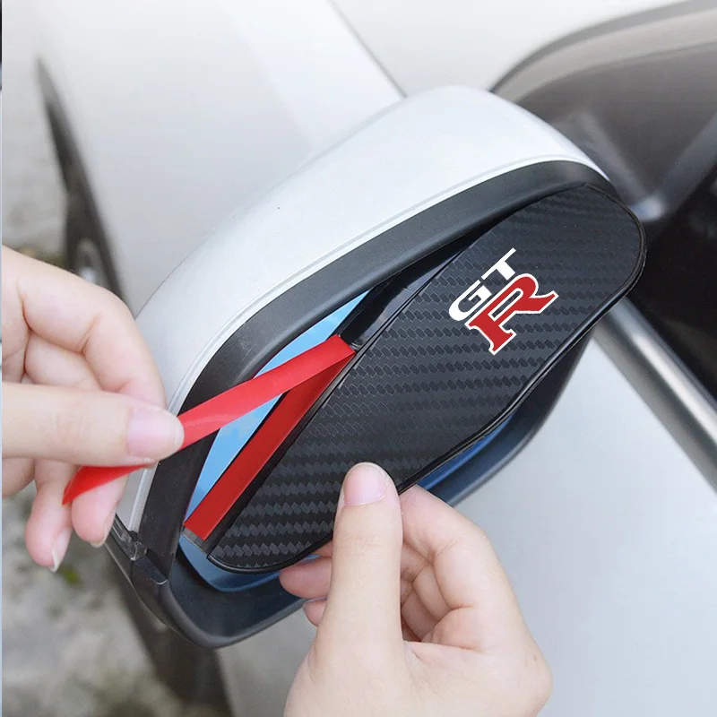 

2pcs Car Rearview Mirror Rain Shield Eyebrow Cover Sticker for Nissan GTR GT R