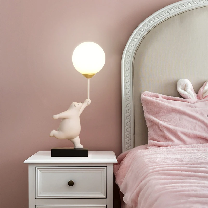 Cartoon Bear Table Lamps Boy Girl Bedroom Bedside Illumination Creative Study Reading Table Lights Children's Room Bear Lamp G9 3