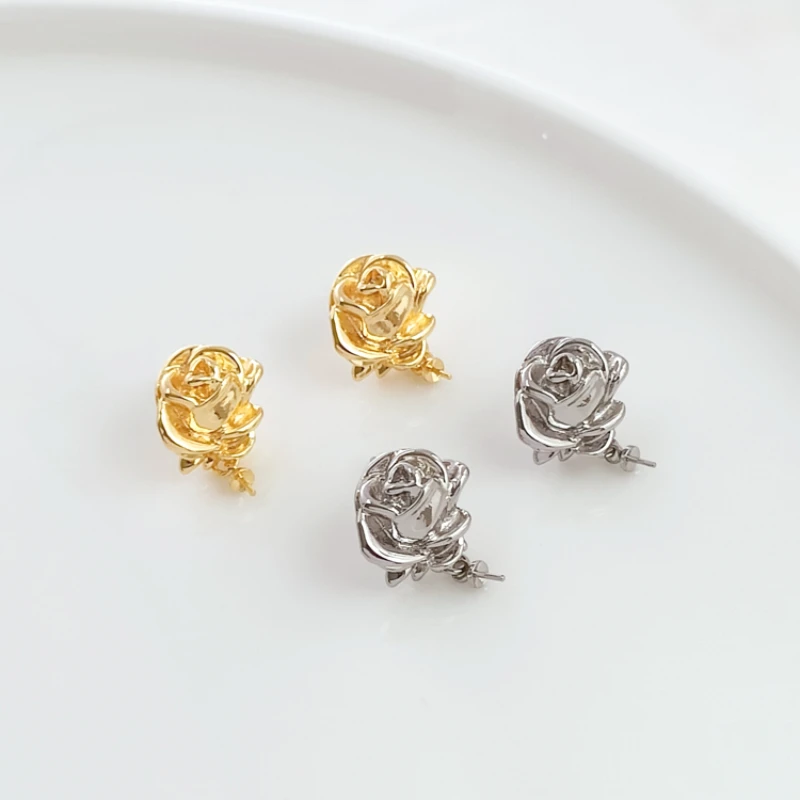 

1 пара новых игл для ушей из серебра пробы с медным покрытием, 18 К