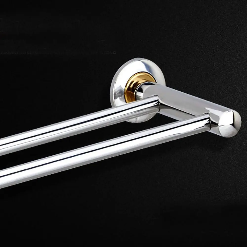 40/50cm Single/Double Bars Towel Rack Bathroom Bar Wall-Mounted Towel Shelf