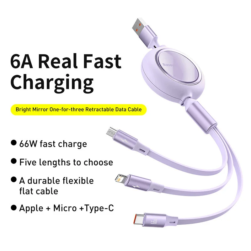 Baseus USB C Cable, Mini 100W Retractable USB C to USB C PD 5A Fast  Charging Cable, 4-Stage Length Preset USB Type C Charger Cable for iPhone  15/Pro/Plus/Pro Max, MacBook, iPad Pro