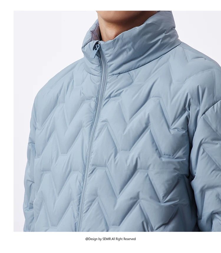Chaqueta de plumón para hombre, impermeable, cálida, de cuello, para uso diario, nueva, de invierno, versátil, de color sencillo.