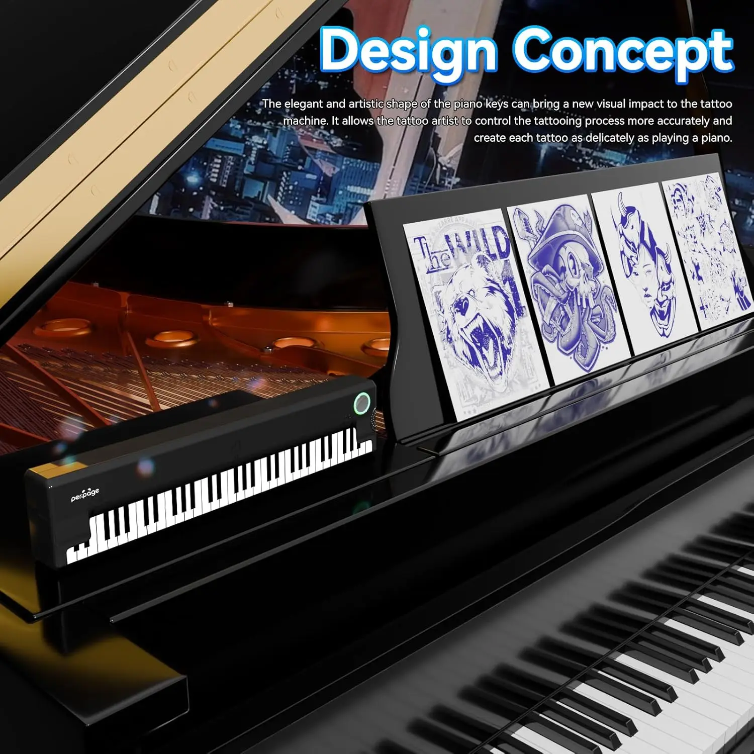 PeriPage P90_Piano Tattoo Stencil Maker Transfer Printer Wireless Bluetooth Tattoo Printing Android/iOS/Windows/Mac