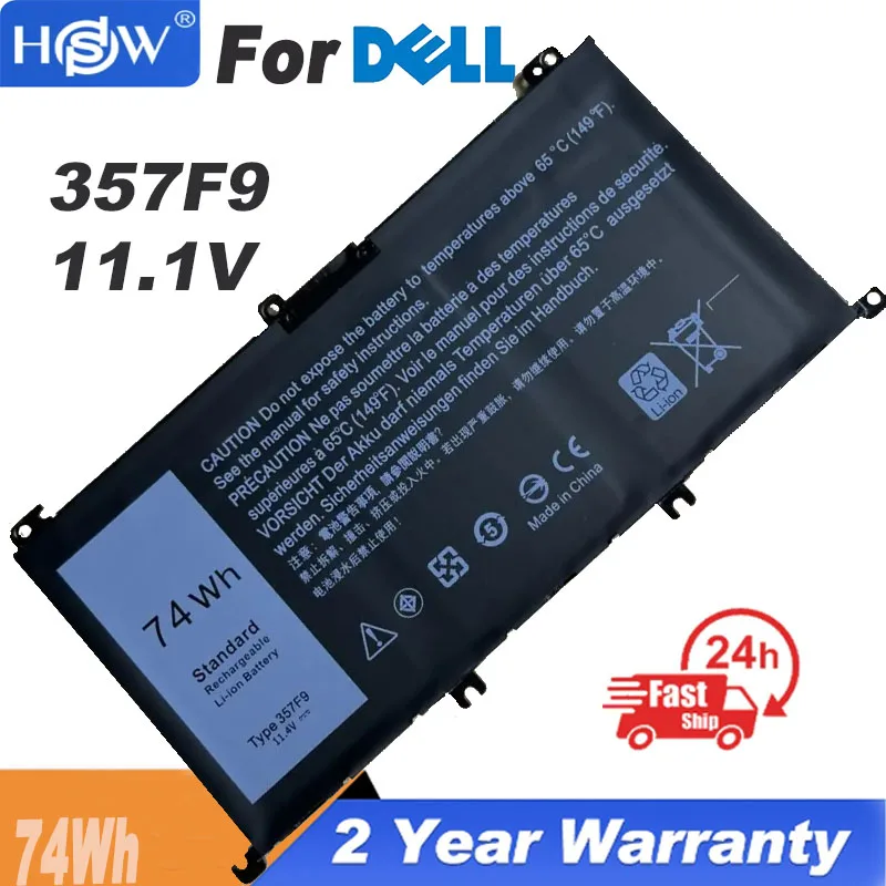 

NEW For Dell Inspiron 15 7000 7557 7559 7567 7566 5577 5576 P57F P65F INS 15PD-1548B/1548R Laptop Battery 357F9 11.4V 74Wh