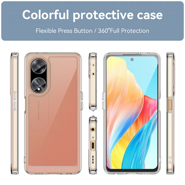  Generic Funda de TPU para Oppo A98 5G + HD vidrio templado,  carcasa de silicona protectora trasera – 9 dureza anti-arañazos protector  de pantalla para Oppo A98 5G (6,72 pulgadas) 