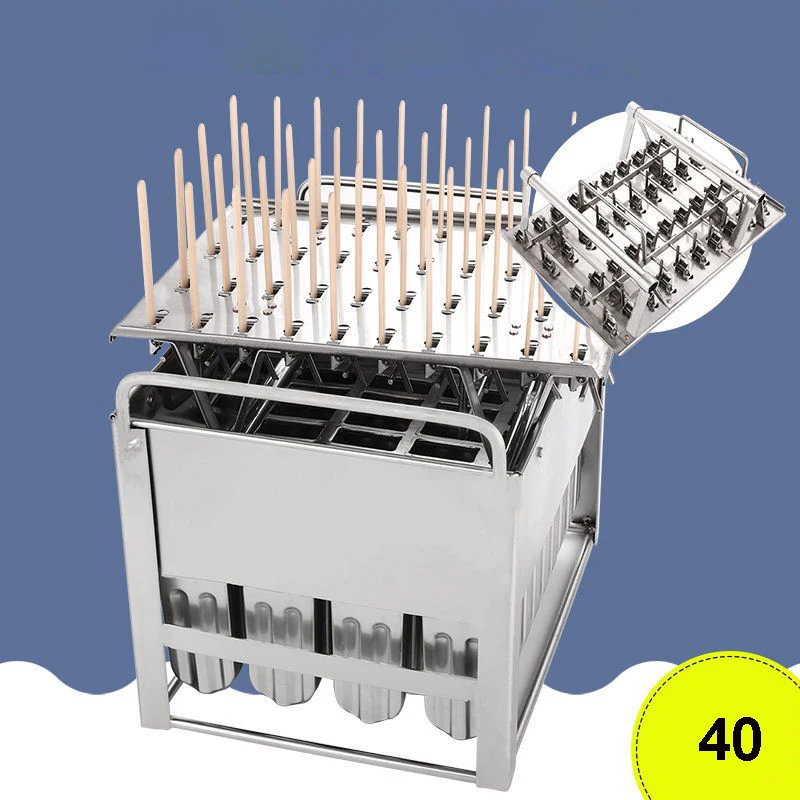 Commercial 40pcs/Batch Stainless Steel Ice Cream Mold DIY Popsicle Mould Ice Cream Popsicle Holder DIY Ice Lolly Tool 2