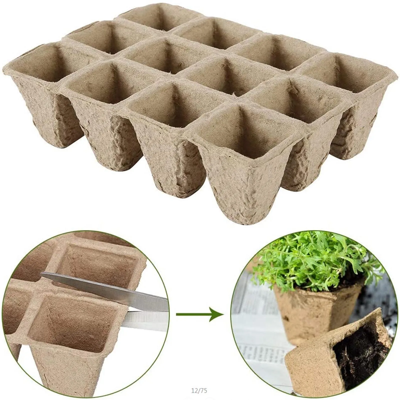 

240 Grids Seeding Growing Pot Biodegradable Paper Nursery Pots Plant Seedling Herb Seeding Nursery Cup Kit Garden Supplies