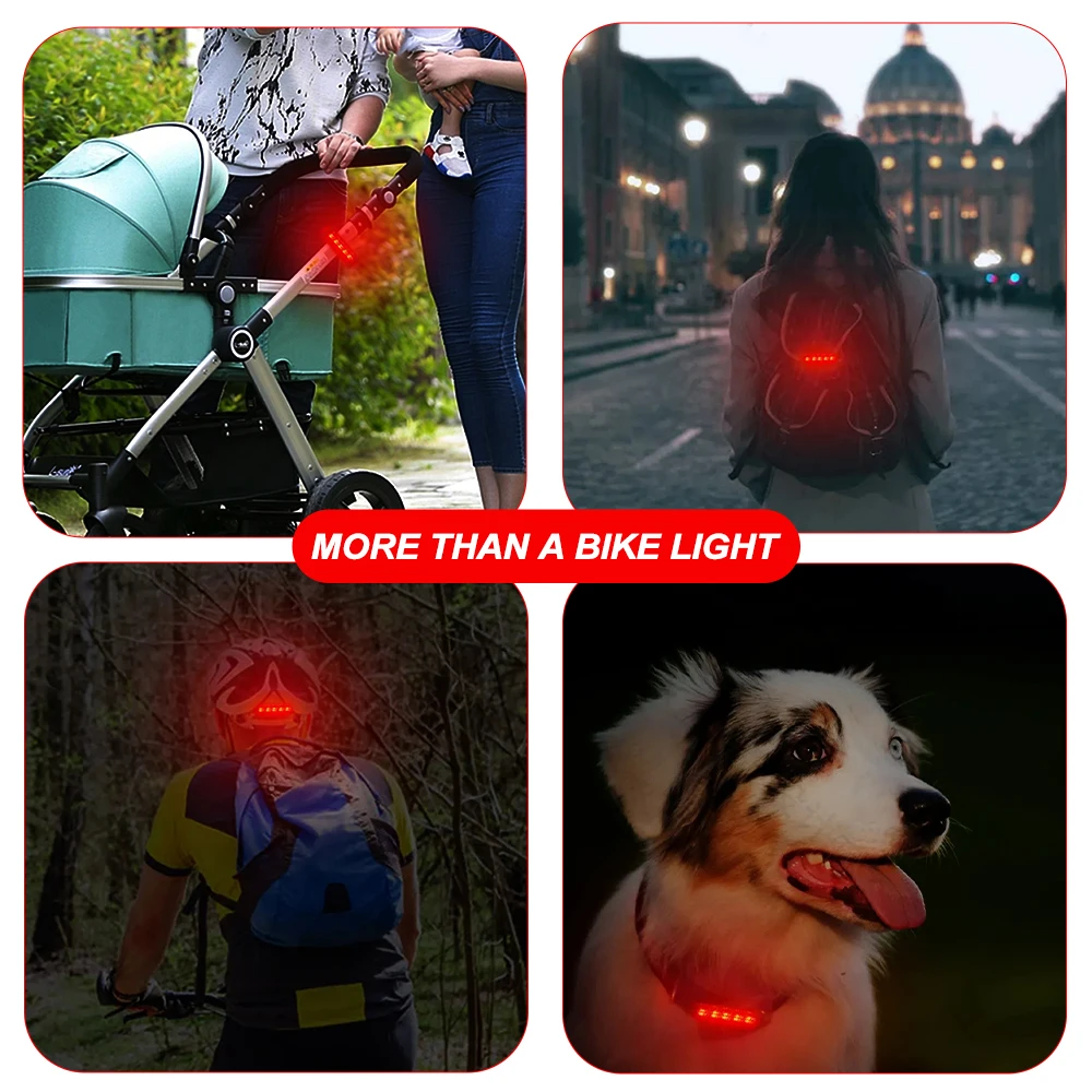 USB Rechargeable Ultra Bright Red Rear Bike Tail Light - Easy Install