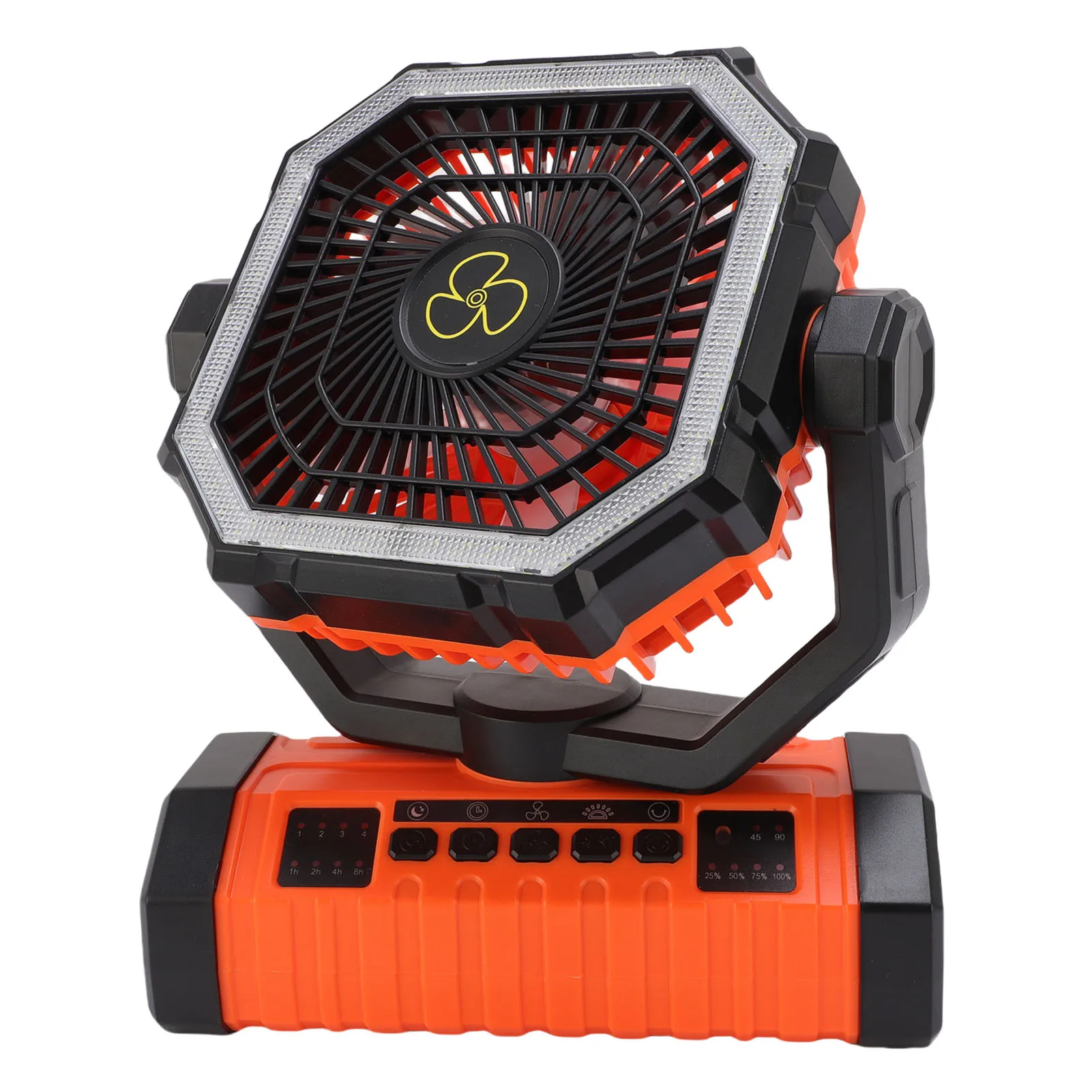 Battery Operated Powered Fan 20000mAh Rechargeable 360° Rotation Hook USB Outdoor Tent Fan with LED Light Outdoor Tent Fan