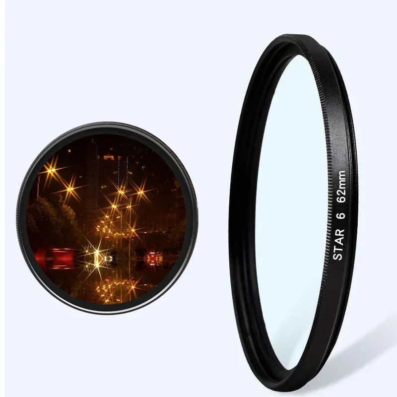Star Filter 6 Line Camera Lens Filter 49mm 52mm 55 58 62mm 67mm 72mm 77mm 82mm L