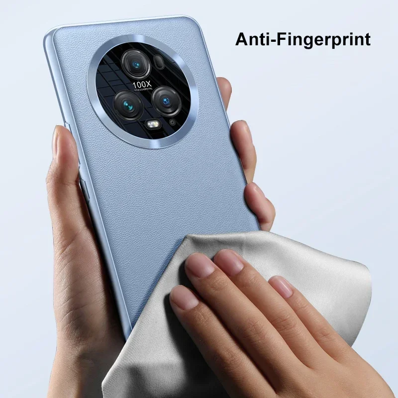 Elegant Luxury Leather Acrylic Phone Case - Matte Silicone Protection
