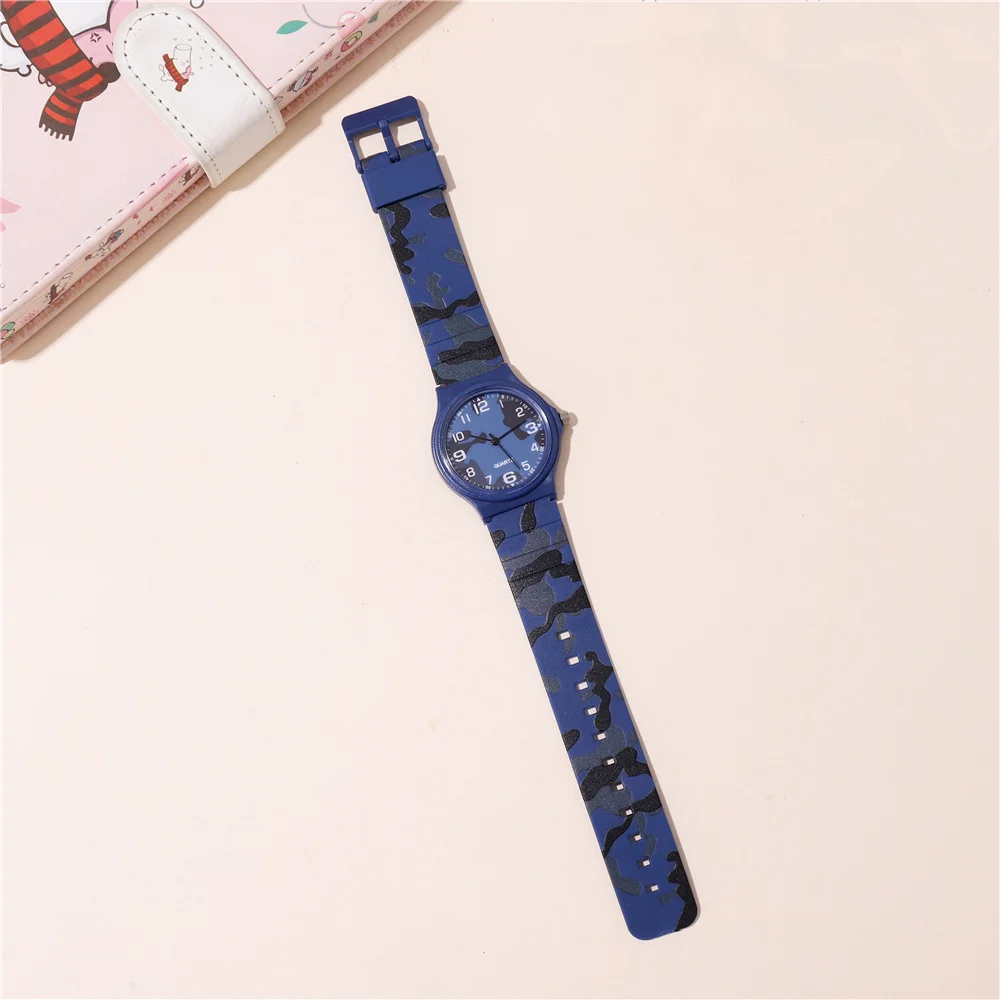 fashion camouflage band quartz boys and girls students wrist watch 4